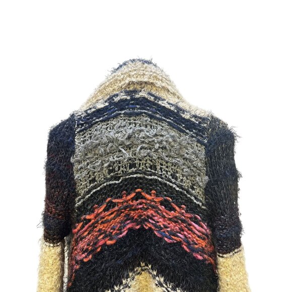 Free People Bohemian Open Front Knit Cardigan w/Patchwork Design Size S - Picture 6 of 11